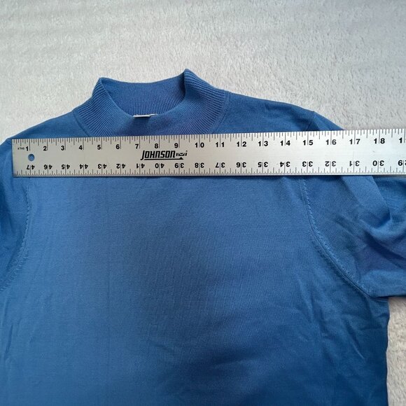 Pendleton Womens Blue Mock Neck Sweater Large Silk Blend Pullover Lightweight - Picture 7 of 9